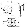 RUEDA GIRATORA PLACA INOX.10ZVI100-POL POLIAMIX BLANCO-POLIUR.MARRON EJE LISO