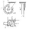 RUEDA GIRATORA PLACA INOX.10ZVI125-POL POLIAMIX BLANCO-POLIUR.MARRON EJE LISO