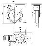 RUEDA GIRATORA PLACA FR.INOX.10ZVIFD125-POL POLIAMIX BLAN.-POLIUR.MARRON LISO