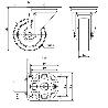 RUEDA GIRATORA PLACA INOX.10ZVI100-FT NYLON BLANCO EXTRAFUERTE EJE LISO