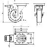 RUEDA GIRATORA PLACA FRENO INOX.10ZVLIFD100-FT NYLON BLANCO EXTRAFUERTE LISO