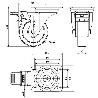 RUEDA GIRATORA PLACA FRENO INOX.10ZVIFD100-FT NYLON BLANCO EXTRAFUERTE LISO