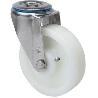 RUEDA GIRATORA AGUJERO M12 INOX.20ZVI150-FT NYLON BLANCO EXTRAFUERTE EJE LISO
