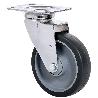 RUEDA GIRATORA PLACA CROMADA 10A100CP-PGAISB GOMA GRIS EJE BOLAS