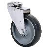 RUEDA GIRATORA AGUJERO M12 CROMADA 20A100CP-PGAISB GOMA GRIS EJE BOLAS