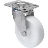RUEDA GIRATORA PLACA INOX.10ZVI100-UTR POLIAMIX BLANCO EJE RODILLOS
