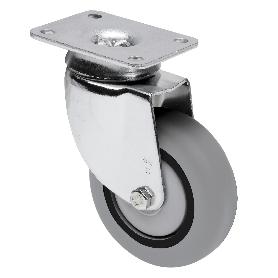 RUEDA GIRATORA PLACA 10BH80CP-PGISB POLIAMIX-GOMA GRIS EJE BOLAS
