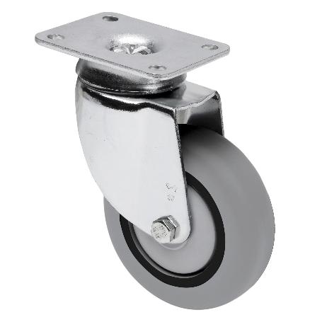 RUEDA GIRATORA PLACA 10BH100CP-PGISB POLIAMIX-GOMA GRIS EJE BOLAS