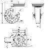 RUEDA GIRATORA PLACA INOX.10ZVI100-POLR POLIAMIX BLANCO-POLIUR.MARRON RODILL.