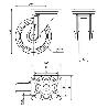 RUEDA GIRATORA PLACA INOX.10ZVI125-POLR POLIAMIX BLANCO-POLIUR.MARRON RODILL.