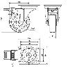 RUEDA GIRATORA PLACA FR.INOX.10ZVIFD100-POLR POLIAMIX BLANC-POLIUR.MARRON ROD