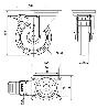 RUEDA GIRATORA PLACA FR.INOX.10ZVIFD125-POLR POLIAMIX BLANC-POLIUR.MARRON ROD