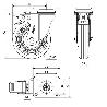RUEDA GIRATORA PLACA FRENO INOX.10BHIFD100CP-PLGI POLIAMIX-GOMA GRIS EJE LISO
