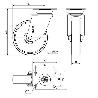 RUEDA GIRATORA PLACA INOX.10BHI100-SL PLASTICO BLANCO EJE LISO