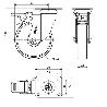 RUEDA GIRATORA PLACA FRENO INOX.10BHIFD100-SL PLASTICO BLANCO EJE LISO