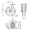 RUEDA GIRATORA PLACA INOX.10ZLI125-UT POLIAMIX BLANCO EJE LISO