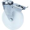RUEDA GIRATORA AGUJERO M12 FRENO INOX.20ZLIFD80-UT POLIAMIX BLANCO EJE LISO