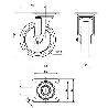 RUEDA GIRATORA PLACA INOX.10ZLI125-POL POLIAMIX BLANCO-POLIUR.MARRON EJE LISO