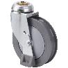 RUEDA GIRATORA AGUJERO M12 C/PATAS 20MM125-MEB POLIUR.GRIS ACANALADA BOLAS