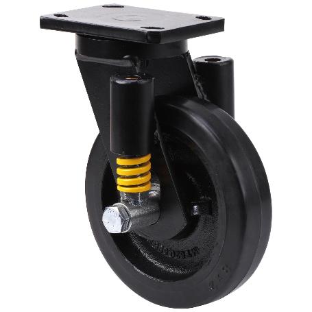 RUEDA GIRATORA PLACA 10HLSE150-HGB SUSPENSION GOMA NEGRA NATURAL EJE BOLAS