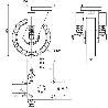 RUEDA GIRATORA PLACA 10HLSE200-HUB SUSPENSION HIERRO-POLIUR.NARANJA EJE BOLAS