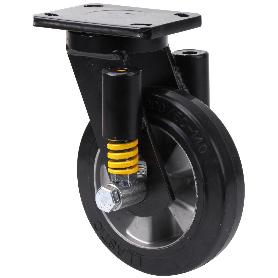 RUEDA GIRATORA PLACA 10HLSE250-DEB SUSPENSION GOMA NEGRA ELASTICA EJE BOLAS