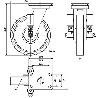 RUEDA GIRATORA PLACA 10HLSE250-HUB SUSPENSION HIERRO-POLIUR.NARANJA EJE BOLAS