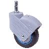 RUEDA GIRATORA ESPIGA LISA M11X30 AZUL 30HP80CP-PGI POLIAMIX-GOMA NEGRA LISO
