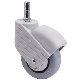 RUEDA GIRATORA ESPIGA LISA M11X30 GRIS 30HP80CP-PGI POLIAMIX-GOMA GRIS LISO