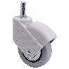 RUEDA GIRATORA ESPIGA LISA M11X30 GRIS 30HP80CP-PGI POLIAMIX-GOMA GRIS LISO