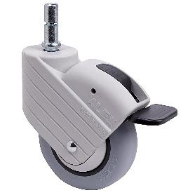 RUEDA GIRATORA ESP.LISA M11X30 FR.GRIS 30HPFN80CP-PGI POLIAMIX-GOMA GRIS LISO