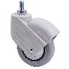 RUEDA GIRATORA ESPIGA ROSC.M10X20 GRIS 50HP80CP-PGI POLIAMIX-GOMA GRIS LISO