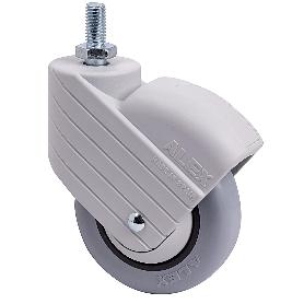 RUEDA GIRATORA ESPIGA ROSC.M10X20 GRIS 50HP100CP-PLGI POLIAMIX-GOMA GRIS LISO