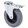 RUEDA GIRATORA AGUJERO M12 FRENO 20ZVFD200-PSR POLIAMIX-GOMA GRIS RODILLOS