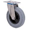 RUEDA GIRATORA PLACA INOX.10ZVI160-PSN POLIAMIX-GOMA GRIS EJE LISO