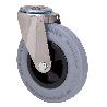 RUEDA GIRATORA AGUJERO M12 INOX.20ZVI160-PSN POLIAMIX-GOMA GRIS EJE LISO