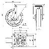 RUEDA GIRATORA PLACA INOX.10ZVI150-POLR POLIAMIX BLANCO-POLIUR.MARRON RODILL.