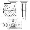 RUEDA GIRATORA PLACA FR.INOX.10ZVIFD200-POLR POLIAMIX BLANC-POLIUR.MARRON ROD