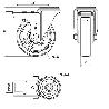 RUEDA GIRATORA AGUJ.M12 FR.INOX.20ZVIFD150-POLR POLIAMIX BL-POLIUR.MARRON ROD