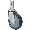 RUEDA GIRATORA ESPIGA PLANA 32BM100CP-PGAISB GOMA GRIS EJE BOLAS