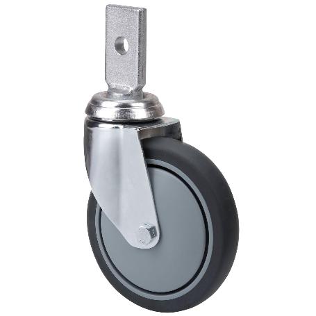 RUEDA GIRATORA ESPIGA PLANA 32BM125CP-PGAISB GOMA GRIS EJE BOLAS