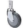RUEDA GIRATORA ESPIGA PLANA 32BM100CP-PUISB POLIP.-POLIUR.GRIS EJE BOLAS
