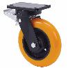 RUEDA GIRATORA PLACA FRENO 10HLBFD200-HUAB HIERRO-POLIUR.NARANJA BOLAS BALONA