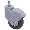 RUEDA GIRATORA ESP.ROSC.M10X20 50HPC80CP-PGIC POLIAMIX-GOMA GRIS ANTIEST.LISO