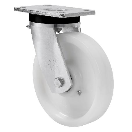 RUEDA GIRATORA PLACA 10SLR150-FTB NYLON BLANCO EXTRAFUERTE EJE BOLAS