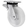 RUEDA GIRATORA PLACA FRENO 10SLRFD150-FTB NYLON BLANCO EXTRAFUERTE EJE BOLAS