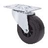 RUEDA GIRATORA PLACA 10TVC125-TPGB NYLON NEGRO-GOMA NEGRA EJE BOLAS