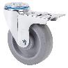 RUEDA GIRATORA AGUJERO M12 FRENO 20ZVFD200-PGR GOMA ELASTICA GRIS RODILLOS
