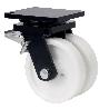 RUEDA GIRATORA PLACA FRENO 10HLGFD200-FTB NYLON BLANCO EXTRAFUERTE(DOBLE)BOL.
