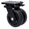 RUEDA GIRATORA PLACA MEC.DIR.10HLGMD150-HGB HIERRO-GOMA NEGRA NATUR(DOBLE)BOL